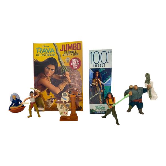 Raya and the Last Dragon Bundle – Figurines, Coloring Book, 100-Piece Puzzle Set - Picture 11 of 11